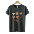 thumbnail image 1 of PATLOLLAV Tops for Women,Womens Love Print Valentine Day Gift Couple Short Sleeve Round-Neck T-Shirts, 1 of 6