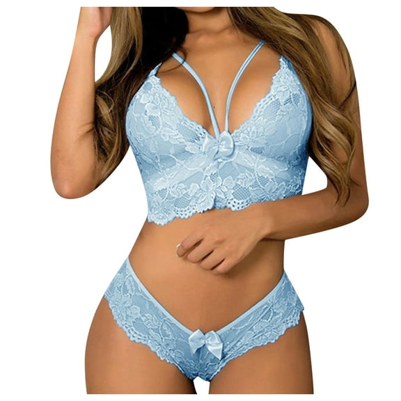 PATLOLLAV Underwear Womens Plus Size Lingerie Corset Lace Floral Bralette Bra Two Piece