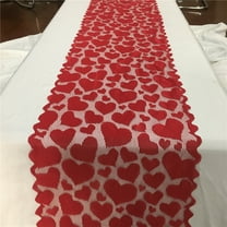 PATLOLLAV Valentine's Day Decoration Red Lace Table Runner, Valentines Day Decor 13X 72 Inch Lace Dining Love Heart Table Runner for Valentines Party Supplies