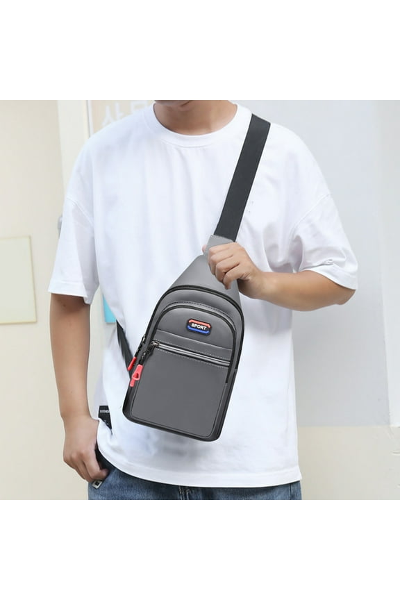 Waterproof Chest Bag,Crossbody Sling Bag with Wear Headphone Jack,Chest Bag Daypack Fanny Pack Cross Body Bag for Outdoors Hiking Traveling Climbing Camping Walking