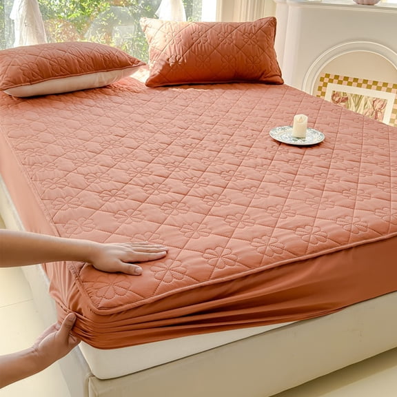 PATLOLLAV Waterproof Mattress Protector, Soft Fitted Sheet, Mattress Cover Non-slip Fixed Bed Cover All-inclusive Mattress Protection Bed Cover Suitable for Sleeping Naked
