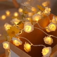 thumbnail image 1 of PATLOLLAV White LED Rose Flower String Lights,Fairy Lights for Bedroom 10 LED Battery Operated Flower Garland Light String Indoor Outdoor for Valentine's Day Birthday Party Christmas Decor, 1 of 3