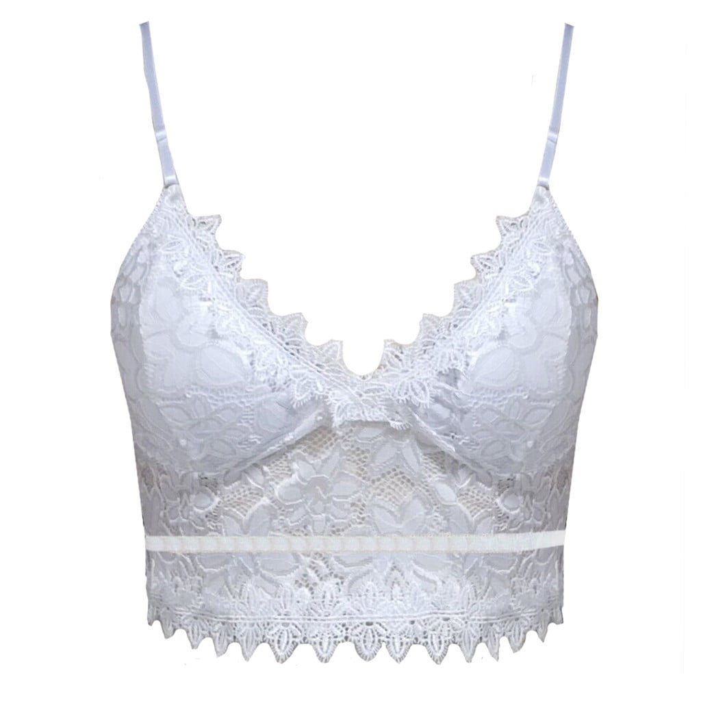 PATLOLLAV Womens Plus Size Vest Crop Wireless Bra Lingerie Sexy V