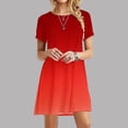 thumbnail image 1 of PATLOLLAV Womens Dresses,Women Casual Short Sleeve O-Neck Print Ladies Loose Mini Dress, 1 of 6