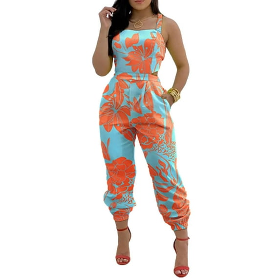 PATLOLLAV Womens Jumpsuits Womens Overalls with Suspenders and Print Casual Jumpsuit