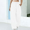 thumbnail image 1 of PATLOLLAV Womens Ladys Casual High Waist Loose Pants Comfy Stretch Solid Sweatpants Pants, 1 of 6