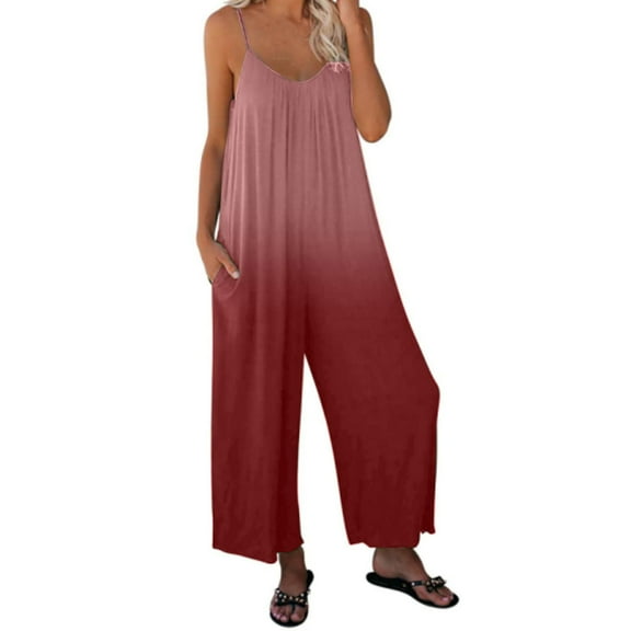 PATLOLLAV Womens Pants,Casual Women Fashion Backless Loose Long Pants Jumpsuit Long Short Bodysuit