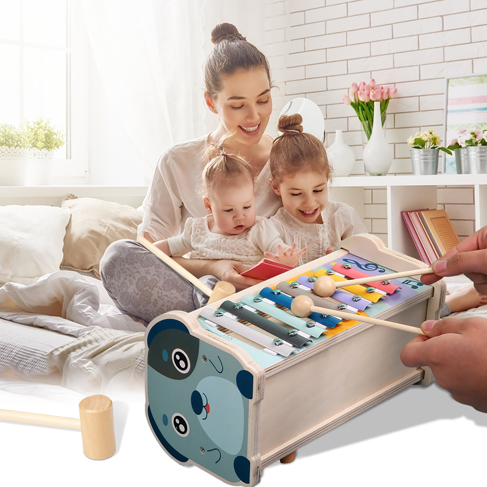 Patlollav Wooden Hammering Pounding Toy For 12 Months Kids Montessori