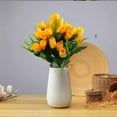 thumbnail image 1 of PATLOLLAV Yellow Artificial Fake Tulips Flowers,Single Flower 6 Forks 20 Heads Artificial Flowers,Faux Tulip Stems Real Touch Tulips for Wedding Party Home Decoration, 1 of 5