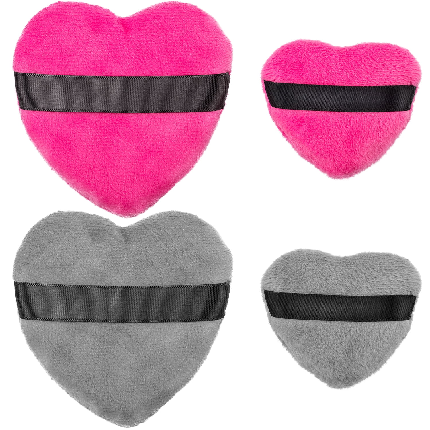 PATOPS 4PCS Cotton Powder Makeup Puff, Heart Shape With Strap Dry and ...