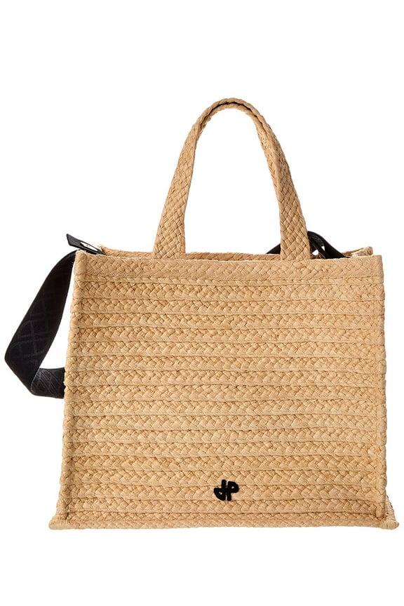 JP Large Raffia Tote, Beige