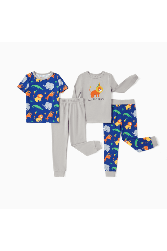4-Pieces Baby Pajama Sets with Organic Cotton, Snug fit Pjs for Girls Boys Toddler Kids, Supersoft & Stretchy Sleeper