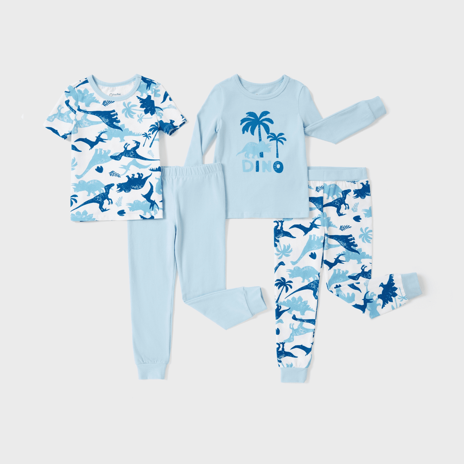 PATPAT 4-Pieces Baby Pajama Sets with Organic Cotton, Snug fit Pjs for Girls Boys Toddler Kids, Supersoft & Stretchy Sleeper