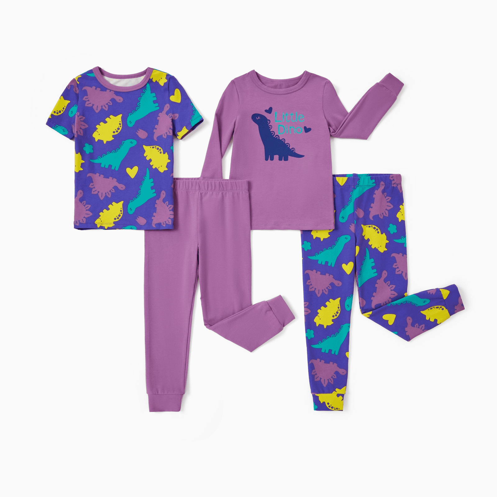 PATPAT 4-Pieces Baby Pajama Sets with Organic Cotton, Snug fit Pjs for Girls Boys Toddler Kids, Supersoft & Stretchy Sleeper