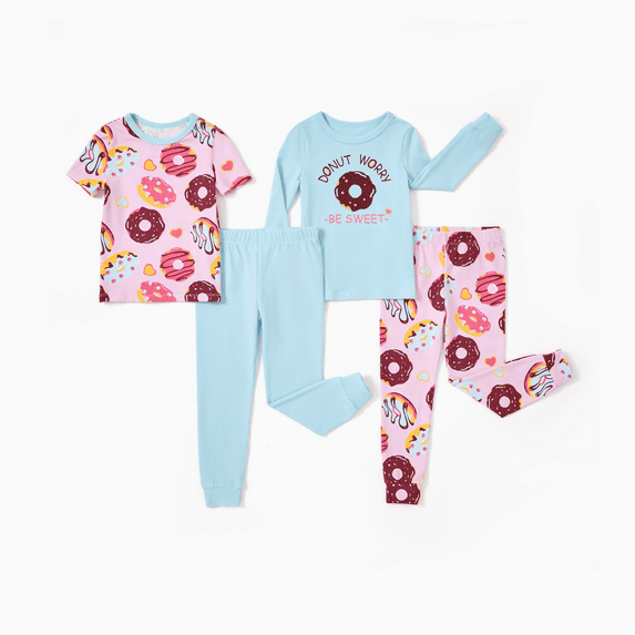 PATPAT 4-Pieces Baby Pajama Sets with Organic Cotton, Snug fit Pjs for Girls Boys Toddler Kids, Supersoft & Stretchy Sleeper
