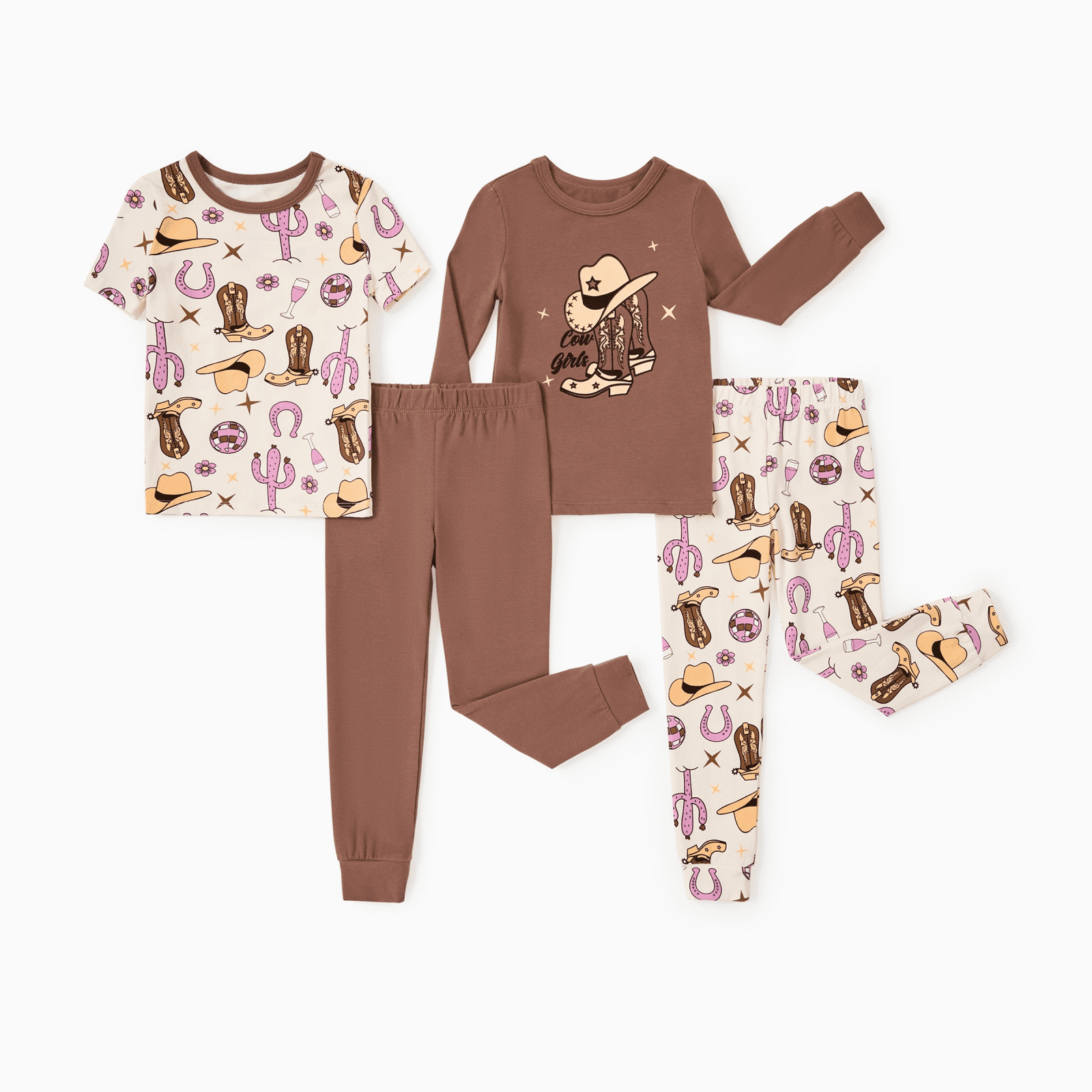 PATPAT 4-Pieces Baby Pajama Sets with Organic Cotton, Snug fit Pjs for Girls Boys Toddler Kids, Supersoft & Stretchy Sleeper