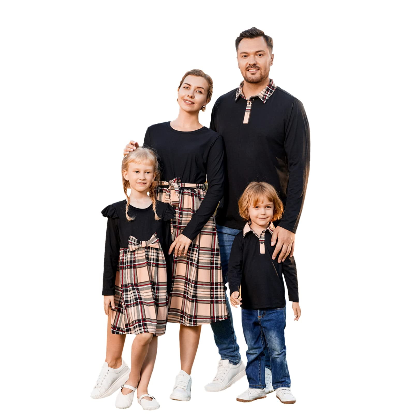 Mosaic 100% Cotton Solid and Plaid Family Matching Sets