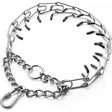 PATPET Dog Prong Collar, Adjustable Dog Training Collar with Rubber Tips for Small Medium Large Dogs