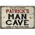 thumbnail image 1 of PATRICK'S Man Cave Sign Rustic Garage Decor Gift 12x18 Metal 112180035045, 1 of 1