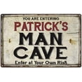 thumbnail image 1 of PATRICK'S Man Cave Sign Rustic Garage Decor Gift 8x12 Metal 208120035045, 1 of 1