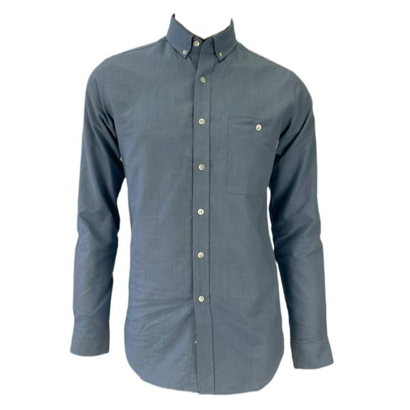 PATRIK ERVELL Men's Button Front Collared Shirt, Faded Blue, M