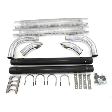 PATRIOT EXHAUST 80 in Long Shielded Chrome Exhaust Side Pipes 2 pc P/N H1080