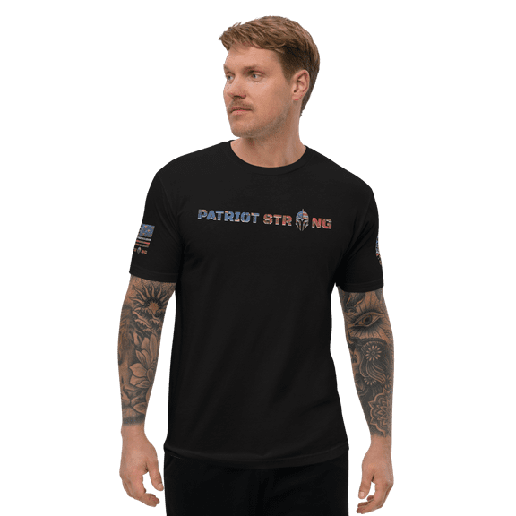 PATRIOT STRONG Fitted T-shirt (Black, XS)