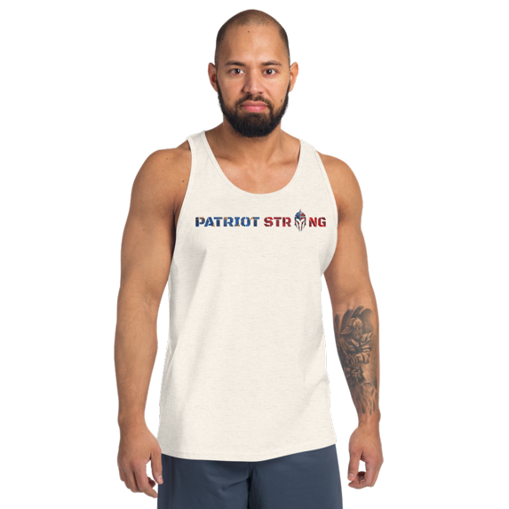 PATRIOT STRONG Men's Tank Top (Oatmeal Triblend, 2XL)