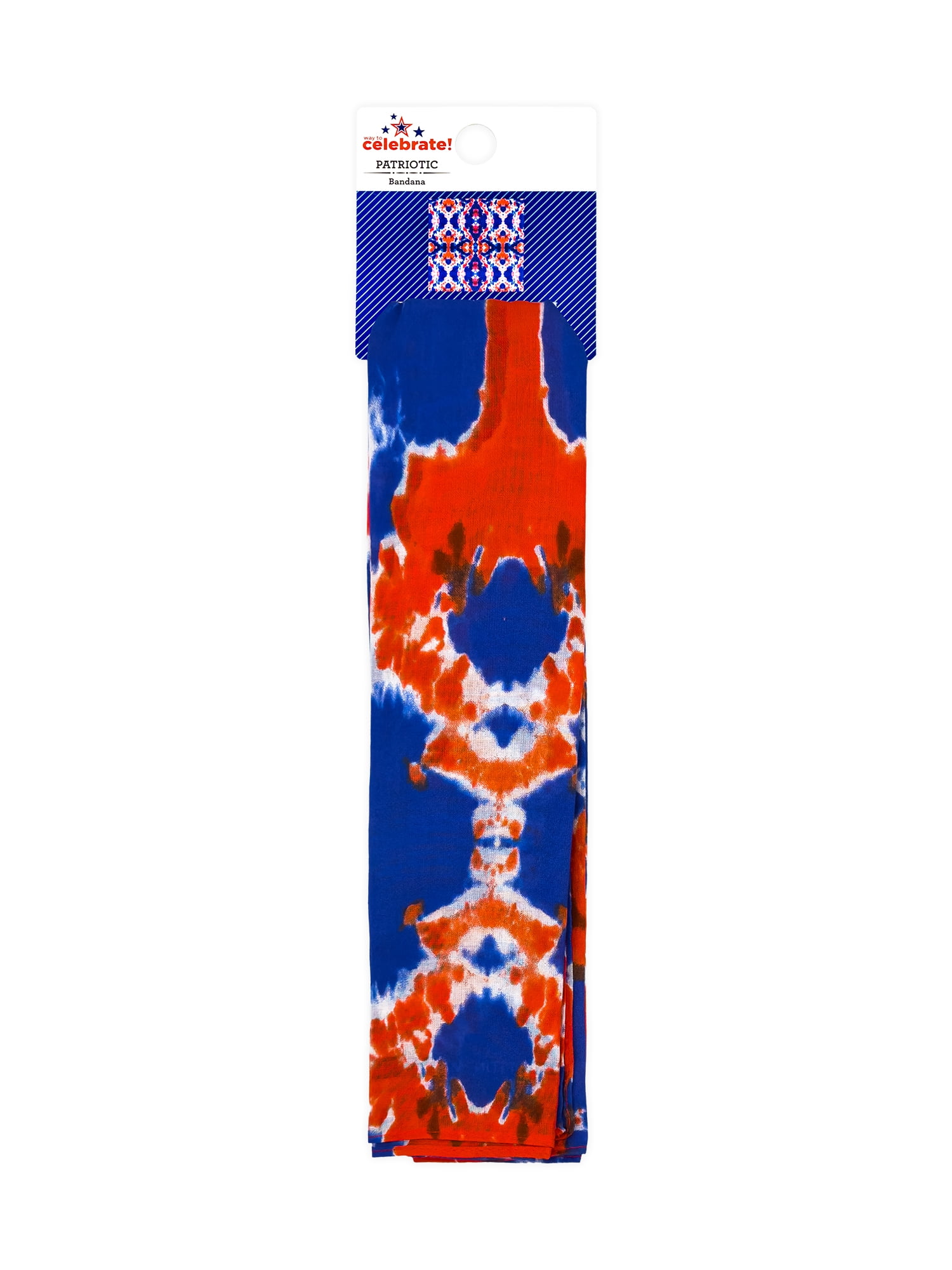 Fourth of July Womens Patriotic Bandana from Way to Celebrate, One Size, Blue/Multi