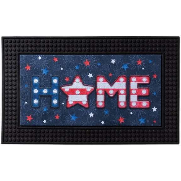 Light-Up Musical Home Outdoor Doormat, Red/White/Blue, 18" x 30", Patriotic by Way To Celebrate