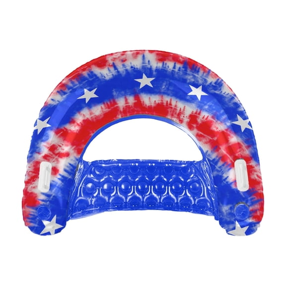 Patriotic Pool Chair With Built-In Cupholders and Durable PVC Material
