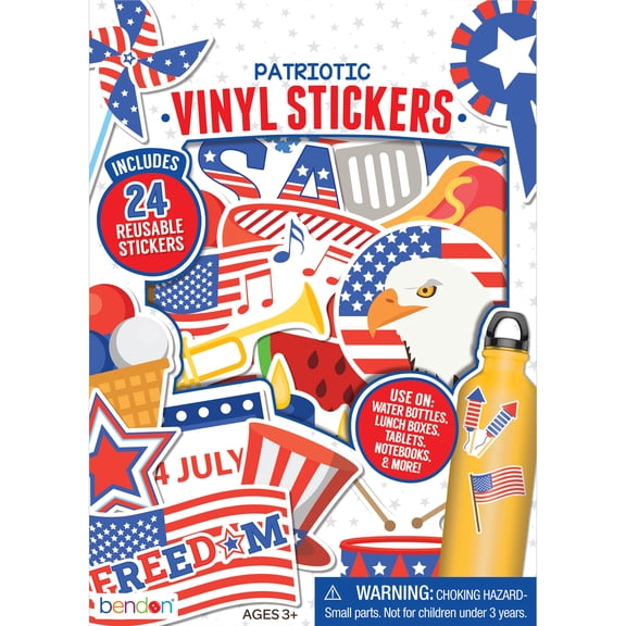 12-Piece Vinyl Waterproof Stickers Patriotic United States of America 4th of July 250th Anniversary