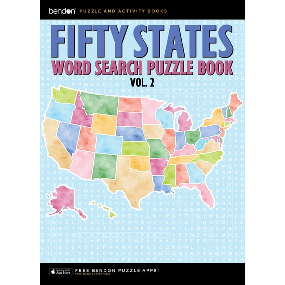 Bendon's Patriotic 50 States Word Search Puzzle Book, 192 Pages