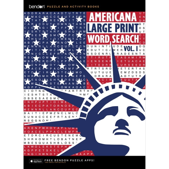 Patriotic Americana Large Print Word Search Puzzle Book by Bendon, 192 Pages