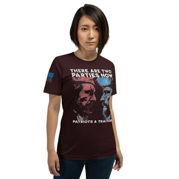 PATRIOTS & TRAITORS Unisex t-shirt (Oxblood Black, L)