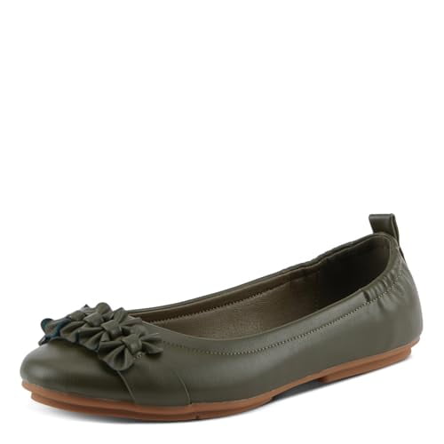 PATRIZIA Women's BALLAY Slip-On Ballet Flats with Delicate Bows, Scrunch Back, and Comfortable Fit