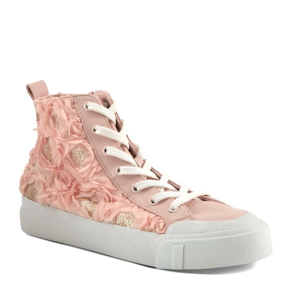 PATRIZIA Women's HASTINGS Lace-Up Sneakers - Romantic Chiffon Ribbon Design, Cushioned Footbed, Versatile Comfort