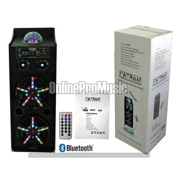 PATRON PRO AUDIO PLS-2200BT Dual 10-Inch Speaker System w/ FM/SD/USB/Bluetooth