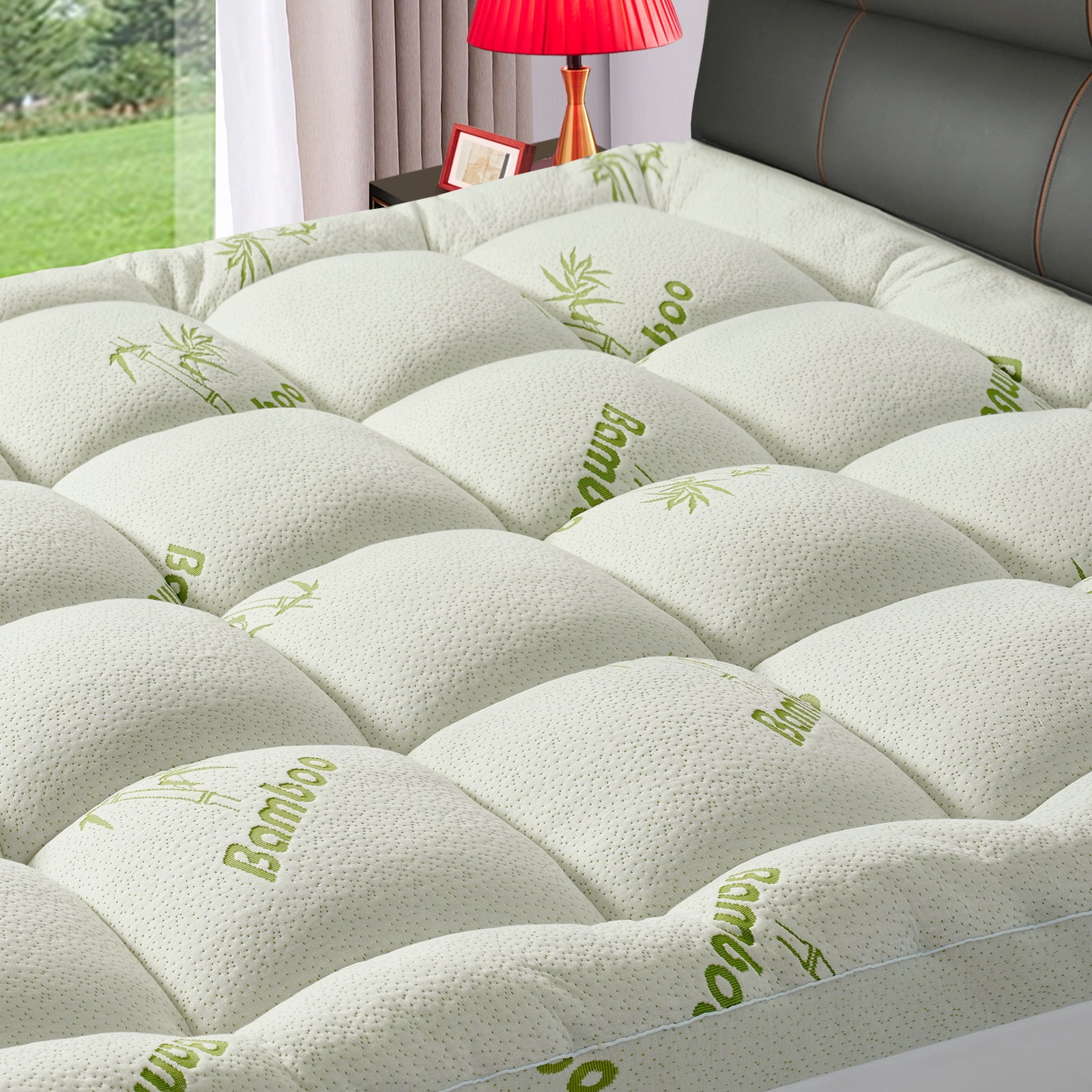 PATSBA Bamboo Extra Thick Queen Mattress Topper for Back Pain,1200 GSM