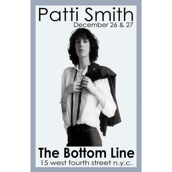 PATTI SMITH REPLICA BOTTOM LINE 1975 CONCERT POSTER