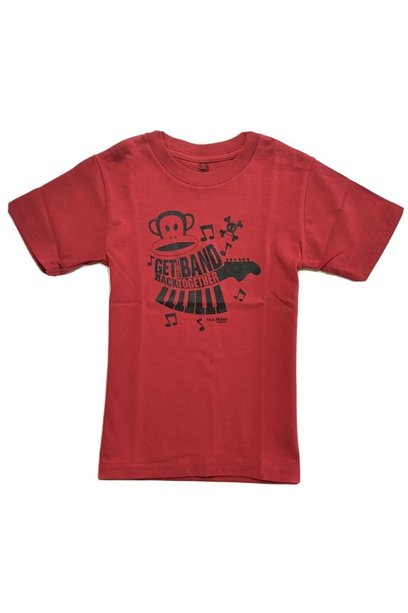 BOYS SHIRT - MUSIC BAND SZ 5 RED - TOP TEE GRAPHIC KIDS
