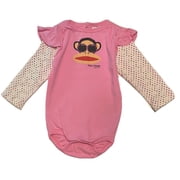 PAUL FRANK GIRLS BODYSUIT - PINK GLASSES 3/6 MONTHS - BABY LONG SLEEVE