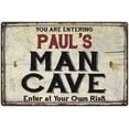 thumbnail image 1 of PAUL'S Man Cave Sign Rustic 12 x 18 Matte Finish Metal 112180035016, 1 of 1