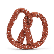 BARK Paulas Park Slope Pretzel Brown Plush Dog Toy, for Medium Dogs