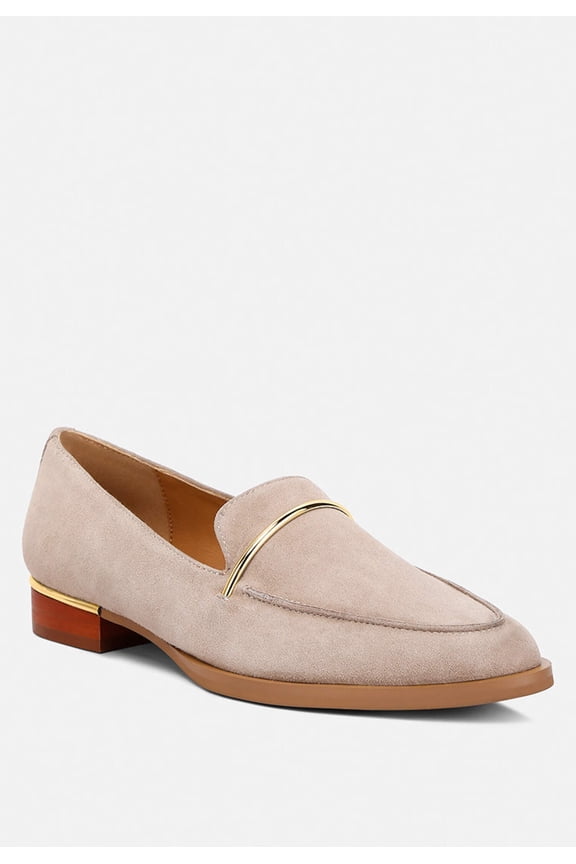 PAULINA Taupe Suede Slip-on Loafers