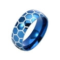 thumbnail image 1 of PAURO 8mm Men Women Stainless Steel Sports Balls Ring Football Soccer Pattern Ring Glow in the Dark Sport Jewelry Gift Blue Size 6, 1 of 5