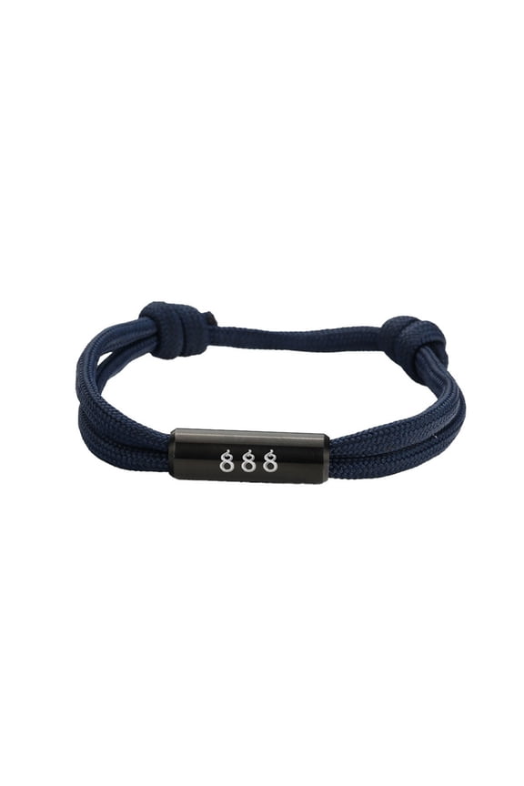 Angel Number Bracelets for Men Women Adjustable Braided Rope Lucky Numerology 111 222 333 444 555 666 777 888 999 Personalized Spiritual Energy Gifts Jewelry Dark Blue-888