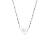 PAURO Angel Number Heart Necklaces for Women Digital Pendant 11 11 Chain Silver Gold Plated Stainless Steel Simple Cute Statement Personalized Jewelry Silver