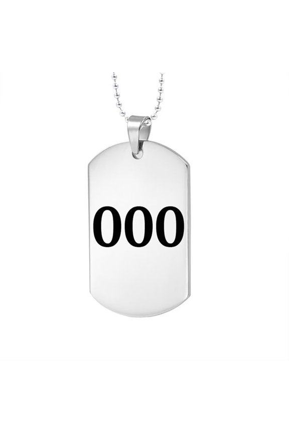 Angel Number Necklace for Men Lucky Chain Simple Cool Stainless Steel Dainty Pendant Personalized Jewelry Silver Number 000