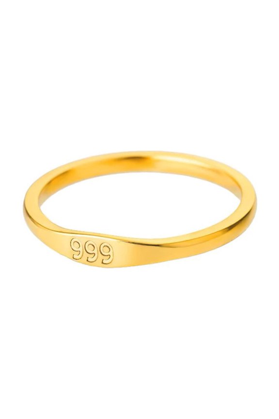 Angel Number Rings for Women Men Couples Stainless Steel Digital 111 222 333 444 555 666 777 888 999 Gold Plated Personalized Statement Simple Unique Jewelry 999 Size 9